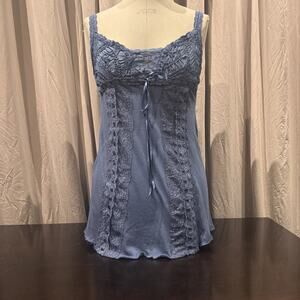 Ann Ferriday Unworn Vintage Cotton Lace Trimmed Fairy Corset Cami Tunic M